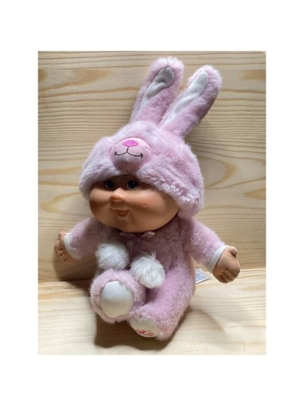 2008 Cabbage Patch Kids Snugglies Pink Bunny Doll Plush 25th Anniversary 7"